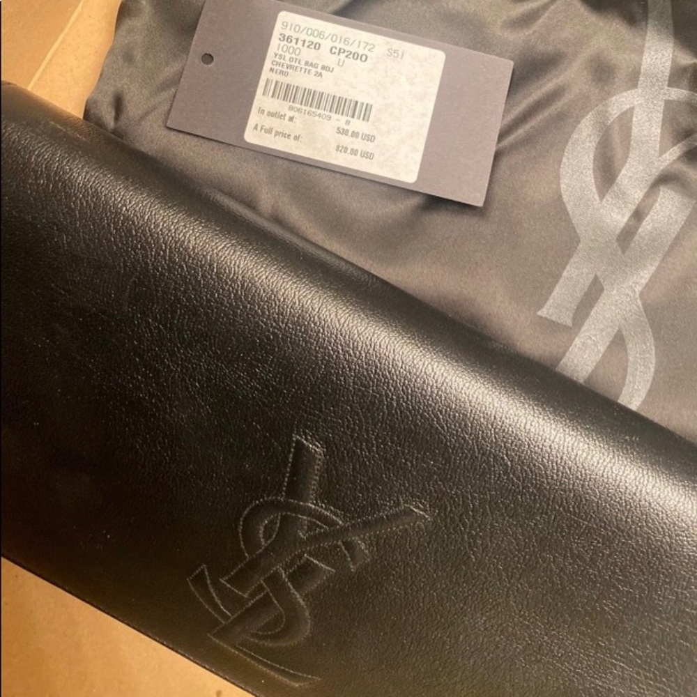 Yves Saint Laurent Black Leather Clutch